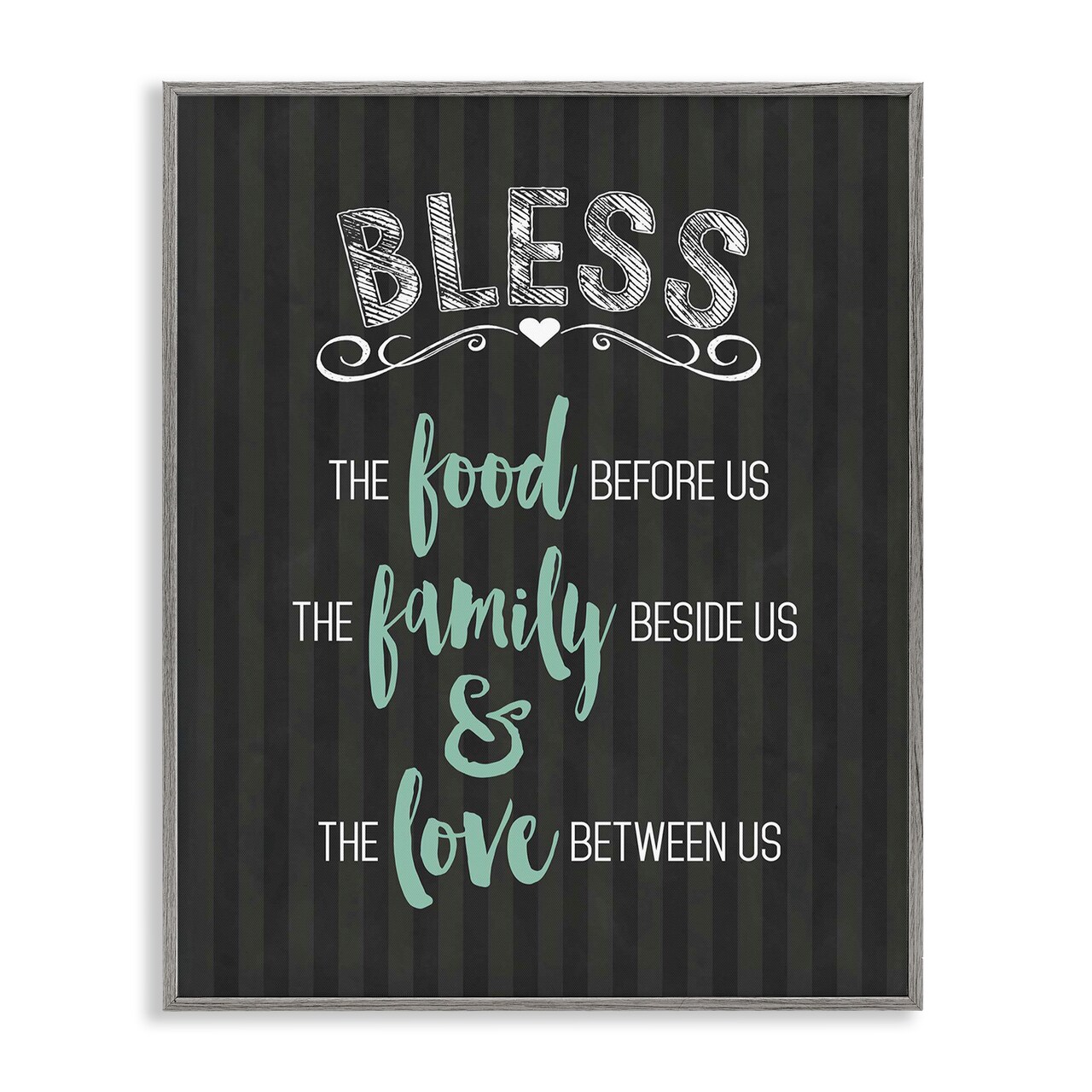 Stupell Industries Bless The Food Family & Love Framed Giclee, design by Lettered and Lined
